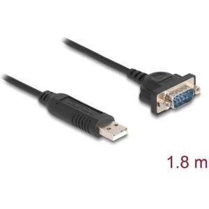 Delock USB RS-232 Adapter USB 2.0 zu D-Sub 9 Stecker mit Mut (1.80 m), Interfacekabel