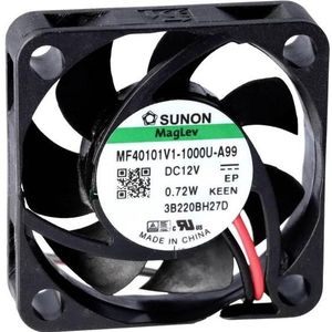 Sunon MF40101VX-1000U-A99 Axiaalventilator 12 V/DC 16,81 m³/h (L x B x H) 10 x 40 x 4 (40 mm), PC ventilator, Zwart