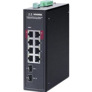 Vivotek AW-IHB-1040 Schakelaar beheerd 10-poorts, PoE (10 Havens), Netwerkschakelaar, Zwart