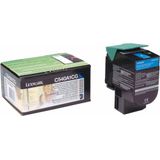 Lexmark C54x, X54x 1K cyaan retourprogr. tonercartr.