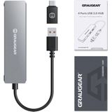 Graugear - G-HUB2A2C-AC - Docking Station - Zilver - Aluminium - 4 Poorts