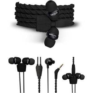 Wraps Talk Line hoofdtelefoon, stof, microfoon met één knop. (Bedraad), Koptelefoon, Zwart