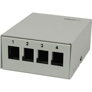 Synergy 21 Flatpaneel met ondersteuning voor Keystone-module voor 4x TP-module opbouwmetaal, Server accessoires, Grijs