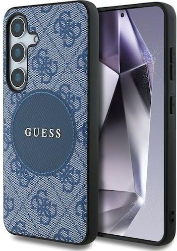 Guess Etui 4G Round Patch Classic Logo MagSafe do Samsung Galaxy S25 niebieski (Samsung Galaxy S25), Smartphonehoes, Blauw