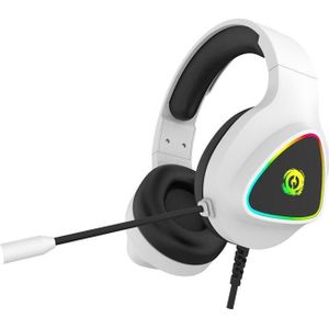 Canyon GH-6, Shadder gaming headset, USB / 2x 3.5mm jack, 2m cable, multicolor RGB backlight, white (Bedraad), Gaming headset, Wit
