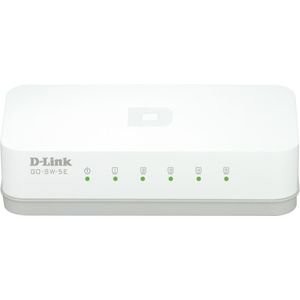 D-Link GO-SW-5E/E (5 ports), Netwerkschakelaar, Wit