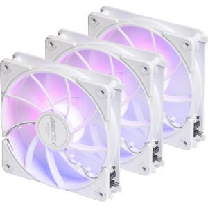 Blackstar Luna UF120 ARGB PWM Reverse fan pack, white, 120 mm, 3 pcs (120 mm, 3 x), PC ventilator, Wit
