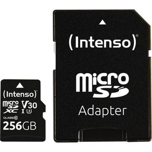 Intenso - microSDXC - Geheugenkaart - Zwart - 256GB - C10 UHS-I Professional