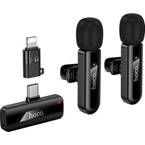 Hoco Other Computer Accessory Wireless double microphone Lightning / USB C L20A black, Microfoon