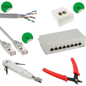 InLine Geheugen installatie kit (F/UTP, CAT5e, 100 m), Netwerkkabel