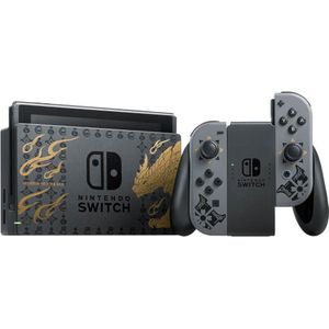 Nintendo Switch Console + Monster Hunter Rise Edition (UK) (Switch), Spelcomputer, Grijs, Zwart