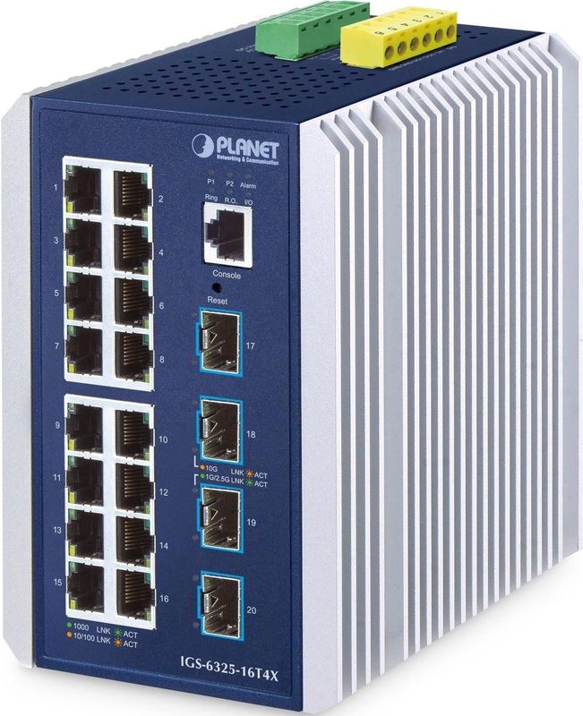Planet - IGS-6325-16T4X - Netwerkschakelaar - Blauw - 16 Poorten - Aluminium