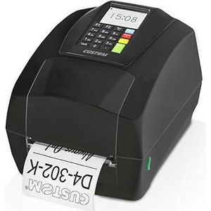 Custom D4 302-K 203 x 203 DPI Bekabelde Direct Heat/Transfer POS Printer (203 dpi), Labelprinter, Zwart
