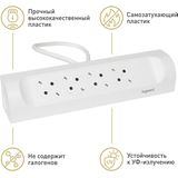 Stekkerdoos - 4-voudig - 45° Gekanteld - Ultra-Wit - 1 Meter Kabellengte