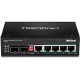 Trendnet Industriële schakelaar 6 poort Gbit PoE+ (6 ports), Netwerkschakelaar, Zwart