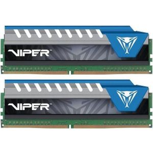 Patriot Viper Elite 16GB Kit DDR4-2666MHz Blauw (2 x 8GB, 2666 MHz, DDR4 RAM, DIMM 288 pin), RAM, Blauw