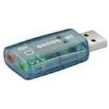 Goobay Wentronic USB 2.0 geluidskaart, transparant (USB), Geluidskaart, Zwart