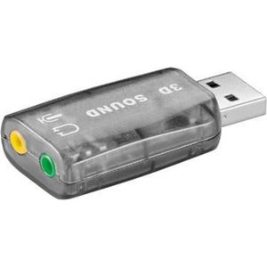 Goobay - Wentronic - Geluidskaart - Zwart - USB 2.0, 3,5 mm jack-aansluitingen, Plug-and-play