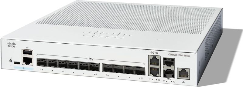 Cisco - Catalyst 1300-12XS - Managed Switch - 10 Poorten - 10G-SFP+ - Beperkte Levenslange Bescherming