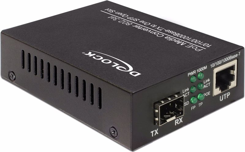 DeLOCK Netwerk Media Converter - 1000 Mbit/s - Zwart