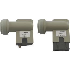 Televes Toevoersysteem SPE 24 SCR voor 24 ontvangers (Uniek, 40 mm), LNB, Grijs