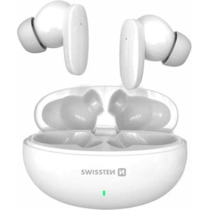 Swissten Bluetooth TWS oortelefoon Sonic Wit (6 h, Draadloze), Koptelefoon, Wit