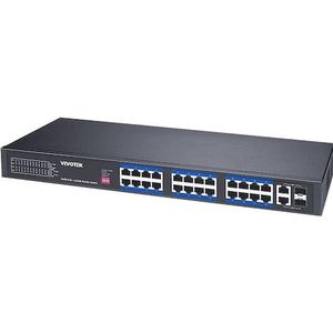 Vivotek AW-FGT-260P-370 Switch unman. 26-Port, PoE (26 Havens), Netwerkschakelaar, Zwart