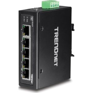 TRENDnet - TI-G50 - DIN-rail Switch - Zwart - 5-poorts - IP30 - 10 Gbps