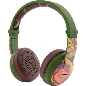 Onanoff Op oor Stereo Hoofdtelefoon Bluetooth Hoofdtelefoon Wave Monkey (18 h, Bedraad, Draadloze), Koptelefoon, Groen