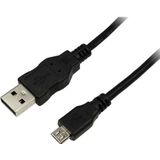 LogiLink - 5m USB A-USB Micro B - USB 2.0 Kabel - Zwart - Kunststof