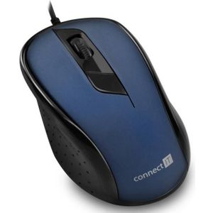 Connectit CONNECT IT Optische muis, USB, blauw (Bedraad), Muis, Blauw