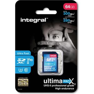 Integral UltimaPro X2 64GB SDXC UHS-II U3 V90 – 300-280 MB/s