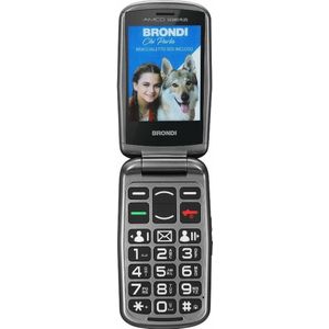 Brondi Amico Sicuro Plus 2.8' Dual Sim (2.80", 1.30 Mpx), Sleutel mobiele telefoon, Zwart