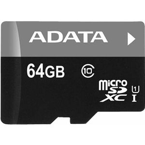 Adata microSDXC-kaart (64 GB, microSDXC, U1, UHS-I), Geheugenkaart, Zwart