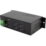 Exsys - EX-1196HMS - USB Hub - Zwart - Metalen - 7 Poorten