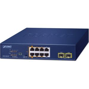 Planet - GSD-1022UP - Netwerkschakelaar - Blauw - 10p Gigabit - 120W - 8 Poorten