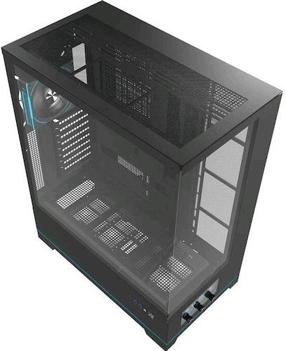 Darkflash Tech Darkflash DY451L PRO computerkast met ventilator (zwart) (ATX, mATX, ITX), PC-behuizing, Zwart