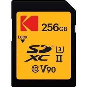 Kodak SD 256 GB UHS-II U3 V90 Ultra Pro (256 GB, SD, U3, UHS-II), Geheugenkaart, Zwart