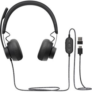Logitech Zone Bedraad (Bedraad, USB-C), Kantoorheadset, Grijs