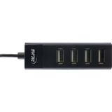 InLine 33293H (USB-C, 4 Havens), Docking station + USB-hub, Zwart
