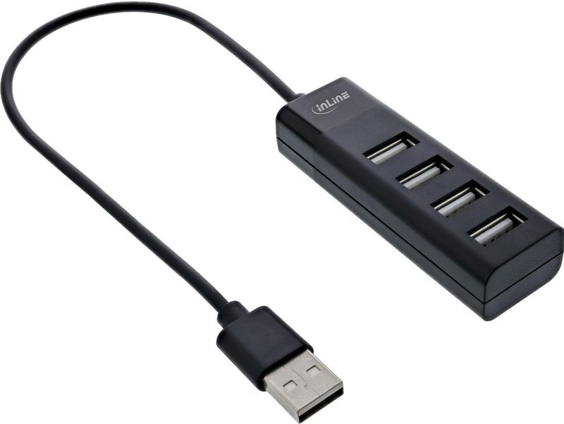 InLine - 33293H - Docking Station - Zwart - USB 2.0 Hub - 4 Poorten