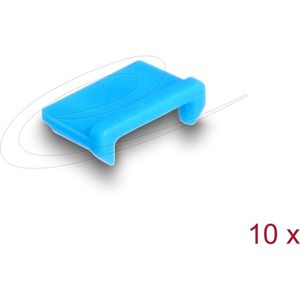 Delock 10 poort blokkering voor micro USB aansluiting, Beveiliging van notebooks, Blauw