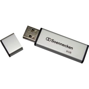 Soennecken 71612 (8 GB, USB A, USB 2.0), USB-stick, Zilver, Zwart