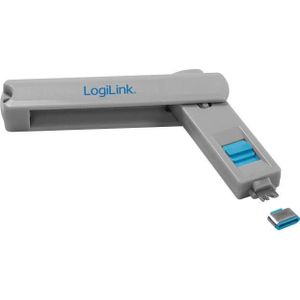 LogiLink USB-C Poortsloten 10st (USB-C), Geheugenkaartlezer, Grijs, Blauw