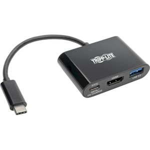 Eaton USB-C naar HDMI 4K Adapter met USB-A Poort en PD Opladen HDCP Zwart (USB C), Docking station + USB-hub, Zwart