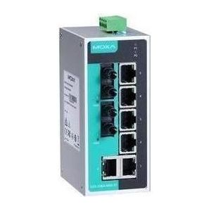 Moxa EDS-208A-MM-ST - Unmanaged Ethernet-switch met 6 10/100BaseT(X)-poorten, Netwerkschakelaar