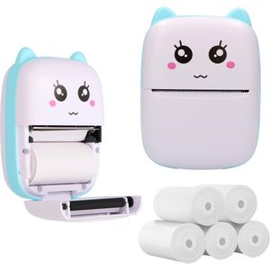 Extralink - EPP-002 - Thermische Printer - Blauw - Inclusief 5 Rollen Thermisch Papier