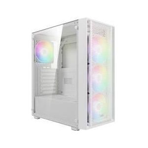 Gamdias Boitier Moyen Tour ATX Aura GC2 Elite aRGB met vitrage (Blanc), PC-behuizing