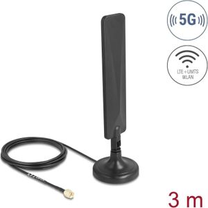Delock 5G LTE Antenne SMA Stecker 3 dBi omnidirektional mit (5G), Netwerkantenne