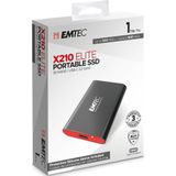 Emtec - X210 Elite - Externe SSD - 1 TB - Zwart - USB-C 3.2 Gen2